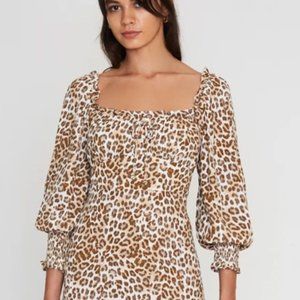 NWT Faithfull the Brand Malini Dress Animal Print